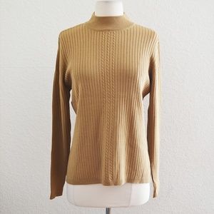 Worthington Ribbed Mock Neck Sweater Long Sleeve